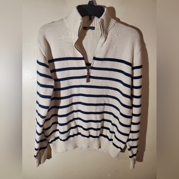 Brandy Melville Sweaters - Brandy Melville Aleah Striped Half Zip Sweater